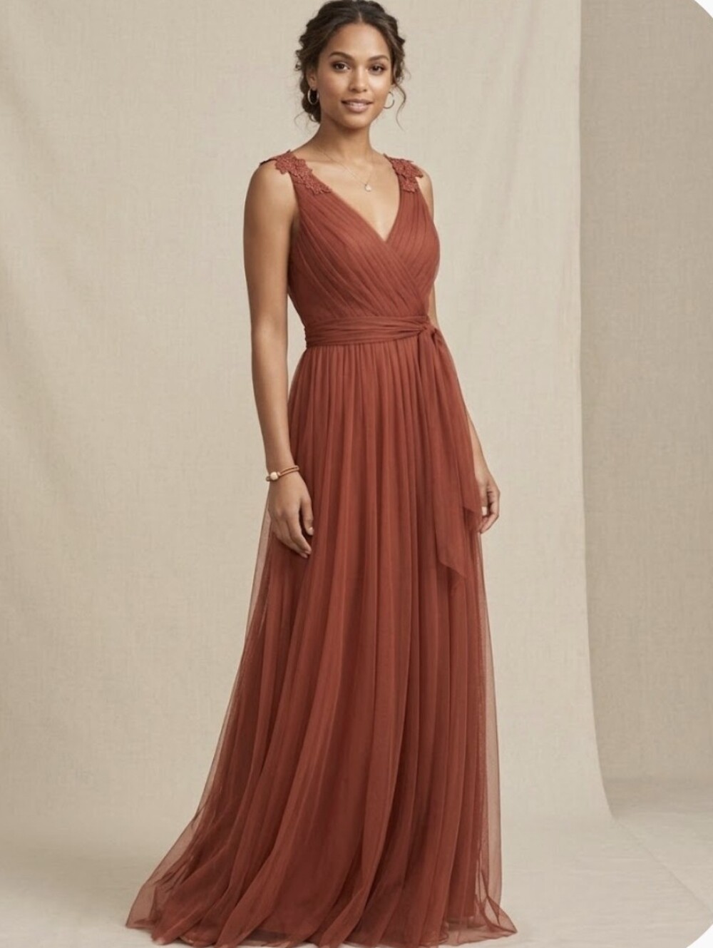 Watters & Watters Rusty Mesh Maxi Bridesmaid Formal Dress Size 6 NWT